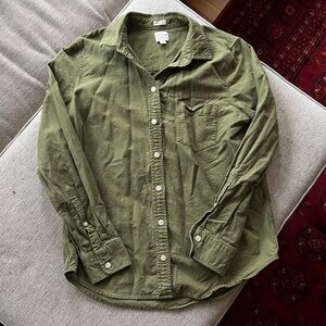 J. Crew Casual Olive Button-Down Shirt